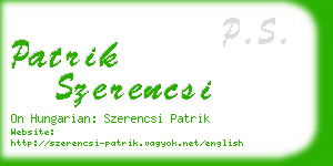 patrik szerencsi business card